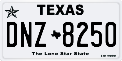 TX license plate DNZ8250