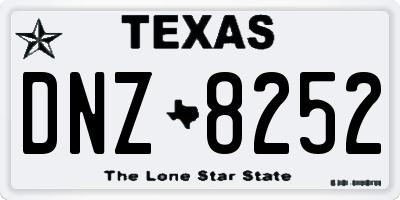 TX license plate DNZ8252