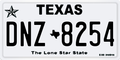 TX license plate DNZ8254