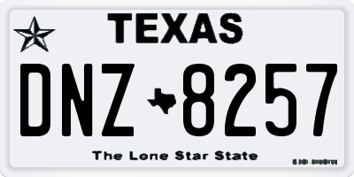 TX license plate DNZ8257