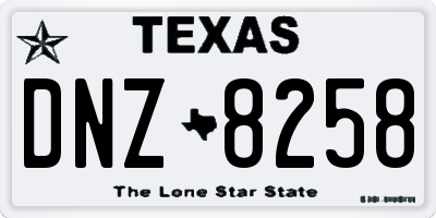 TX license plate DNZ8258
