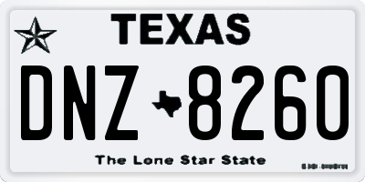 TX license plate DNZ8260