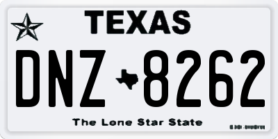 TX license plate DNZ8262