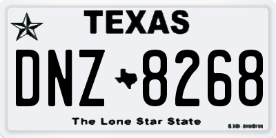 TX license plate DNZ8268