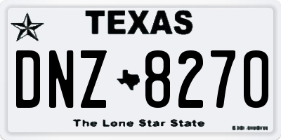 TX license plate DNZ8270