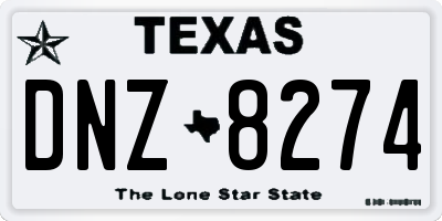 TX license plate DNZ8274