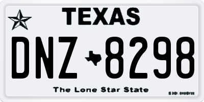TX license plate DNZ8298