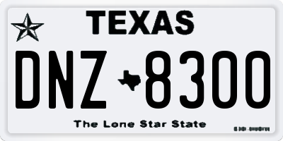 TX license plate DNZ8300