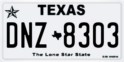 TX license plate DNZ8303
