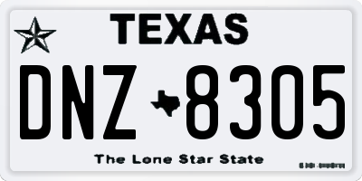TX license plate DNZ8305