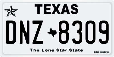 TX license plate DNZ8309