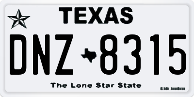 TX license plate DNZ8315