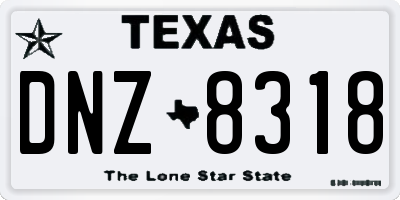 TX license plate DNZ8318