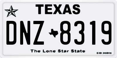 TX license plate DNZ8319