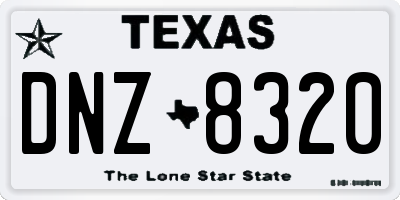 TX license plate DNZ8320