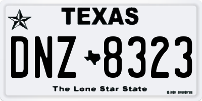 TX license plate DNZ8323