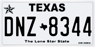 TX license plate DNZ8344