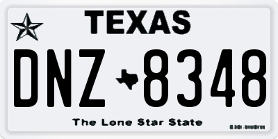 TX license plate DNZ8348
