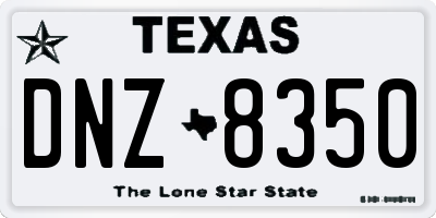 TX license plate DNZ8350