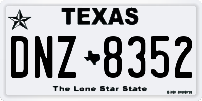 TX license plate DNZ8352