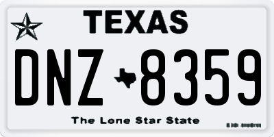 TX license plate DNZ8359
