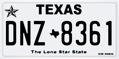 TX license plate DNZ8361