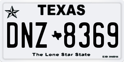 TX license plate DNZ8369