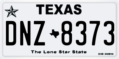 TX license plate DNZ8373