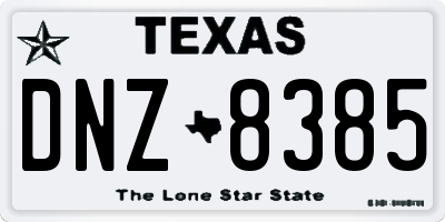 TX license plate DNZ8385