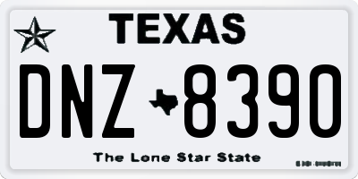 TX license plate DNZ8390