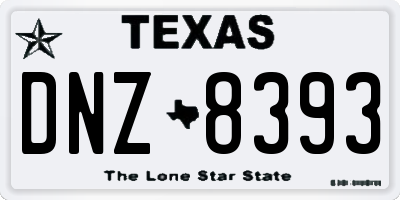 TX license plate DNZ8393
