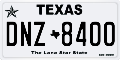 TX license plate DNZ8400