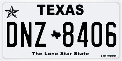 TX license plate DNZ8406