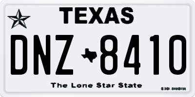 TX license plate DNZ8410