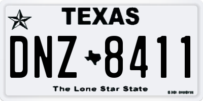 TX license plate DNZ8411