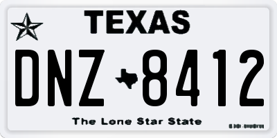 TX license plate DNZ8412