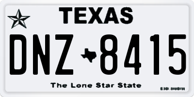 TX license plate DNZ8415