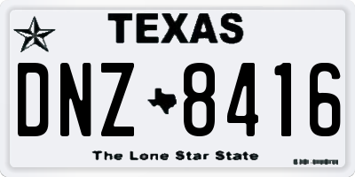TX license plate DNZ8416