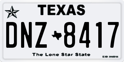 TX license plate DNZ8417