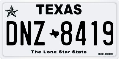 TX license plate DNZ8419