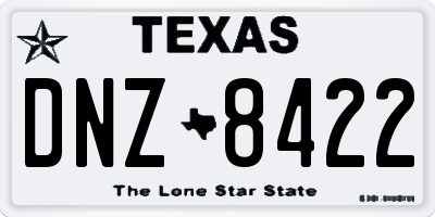 TX license plate DNZ8422
