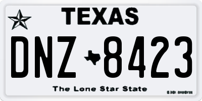 TX license plate DNZ8423