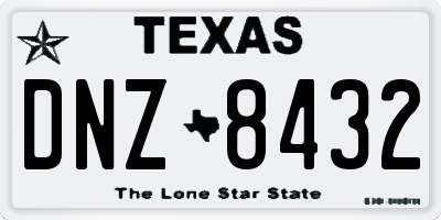 TX license plate DNZ8432