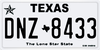 TX license plate DNZ8433
