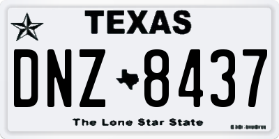 TX license plate DNZ8437