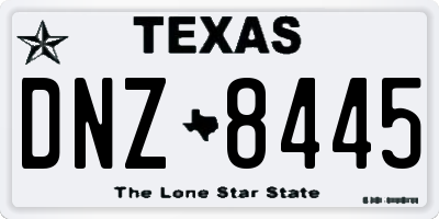 TX license plate DNZ8445