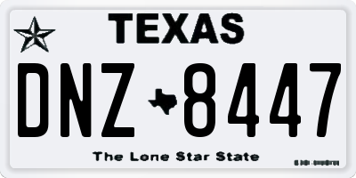 TX license plate DNZ8447