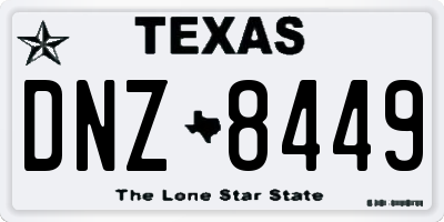TX license plate DNZ8449