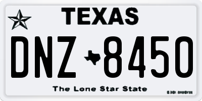 TX license plate DNZ8450
