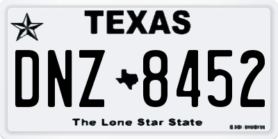 TX license plate DNZ8452